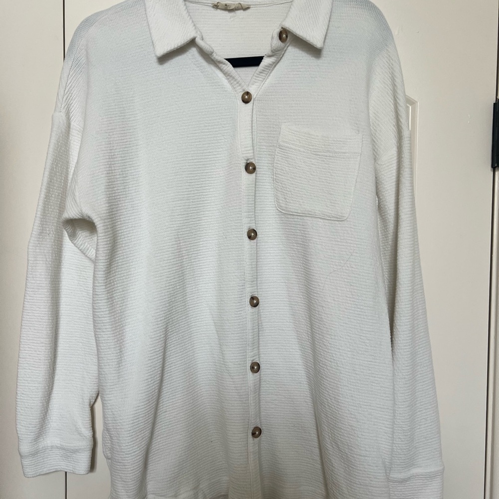 Madewell White Button-Up Top